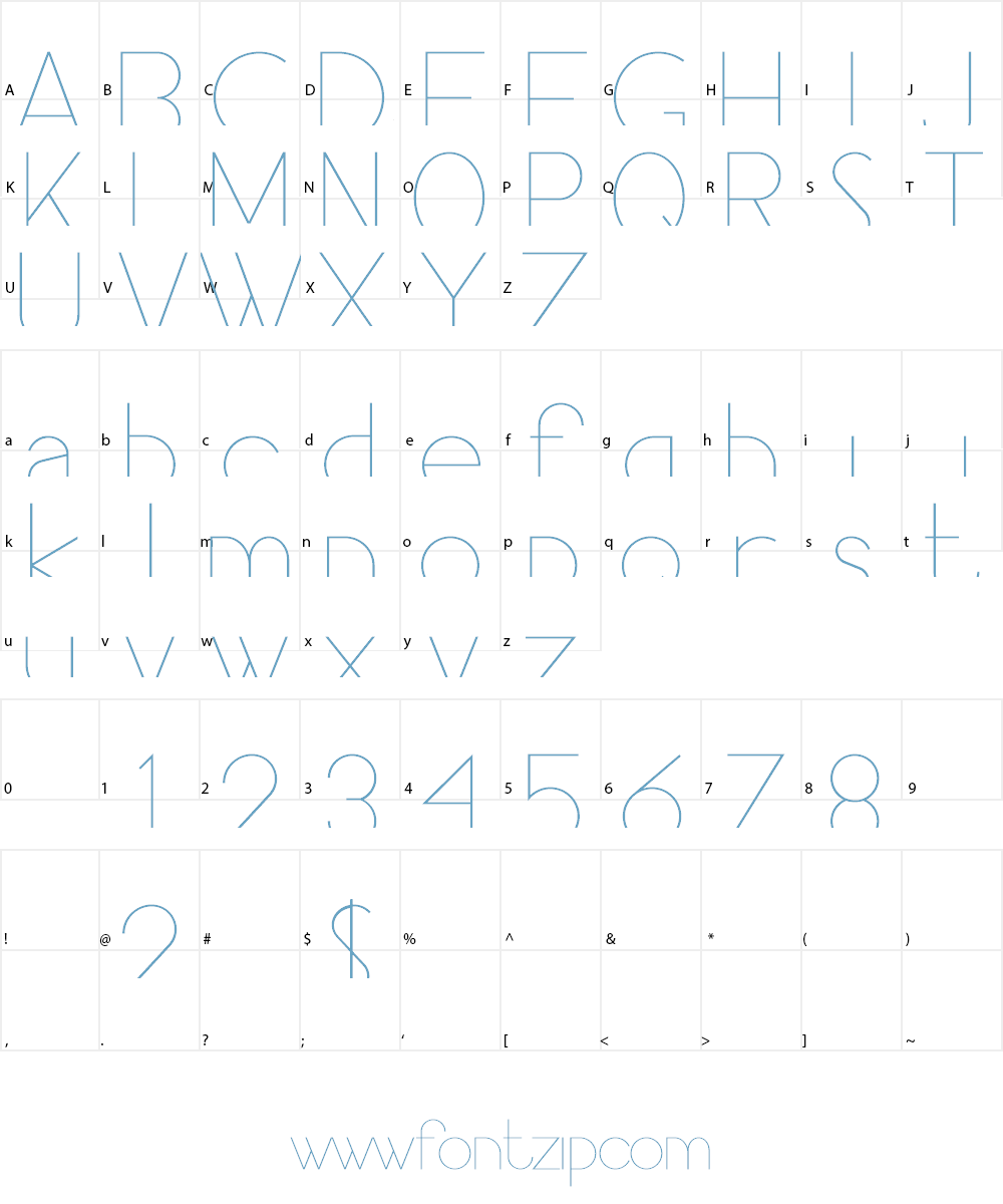 Pacitan Demo Font Character