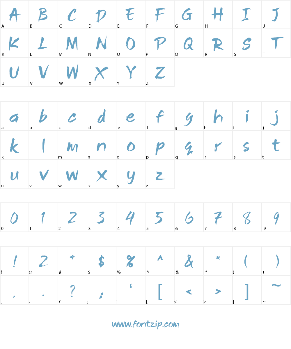 Bajigur Brush Font Character