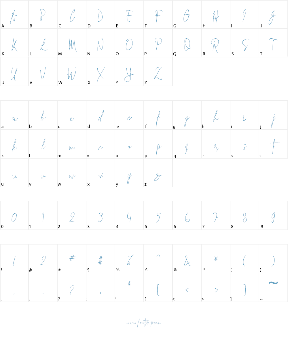 Signathy Script Font Character
