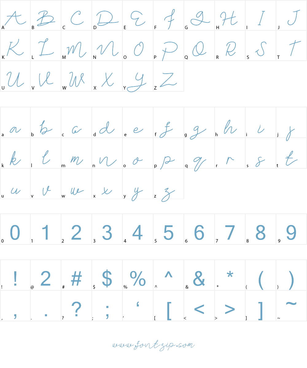 Zakilla DEMO Font Character