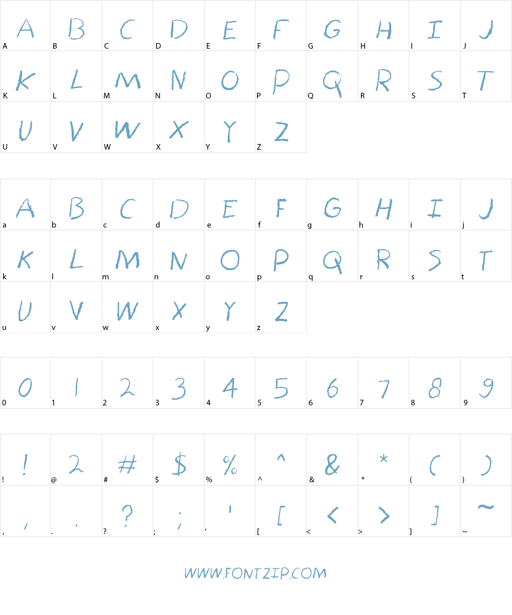Bored Crayon Font Character