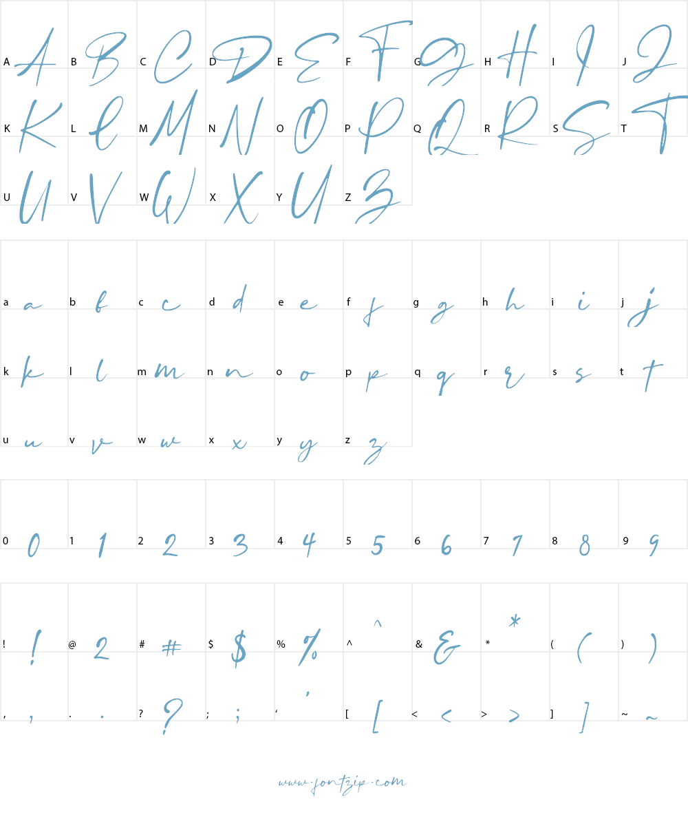 Blustori Tiller Font Character