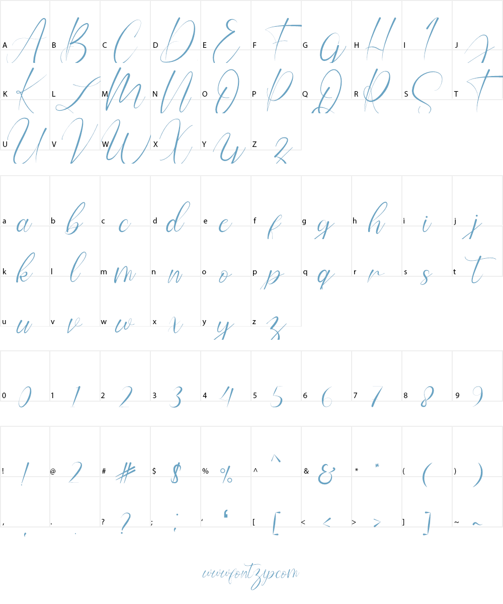 Winston Andrews Font Character