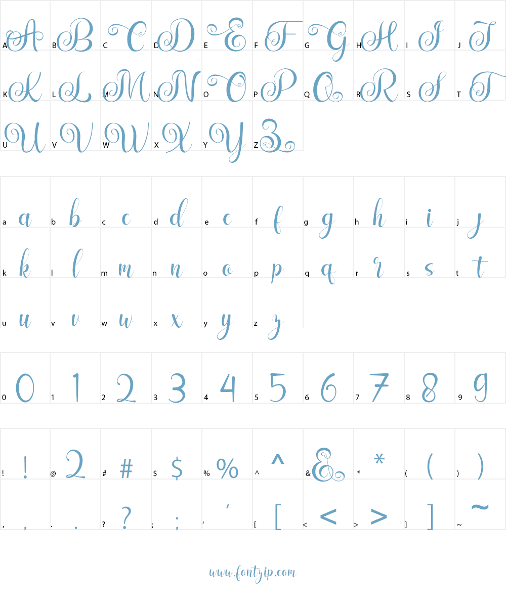 Enjelina Demo Font Character