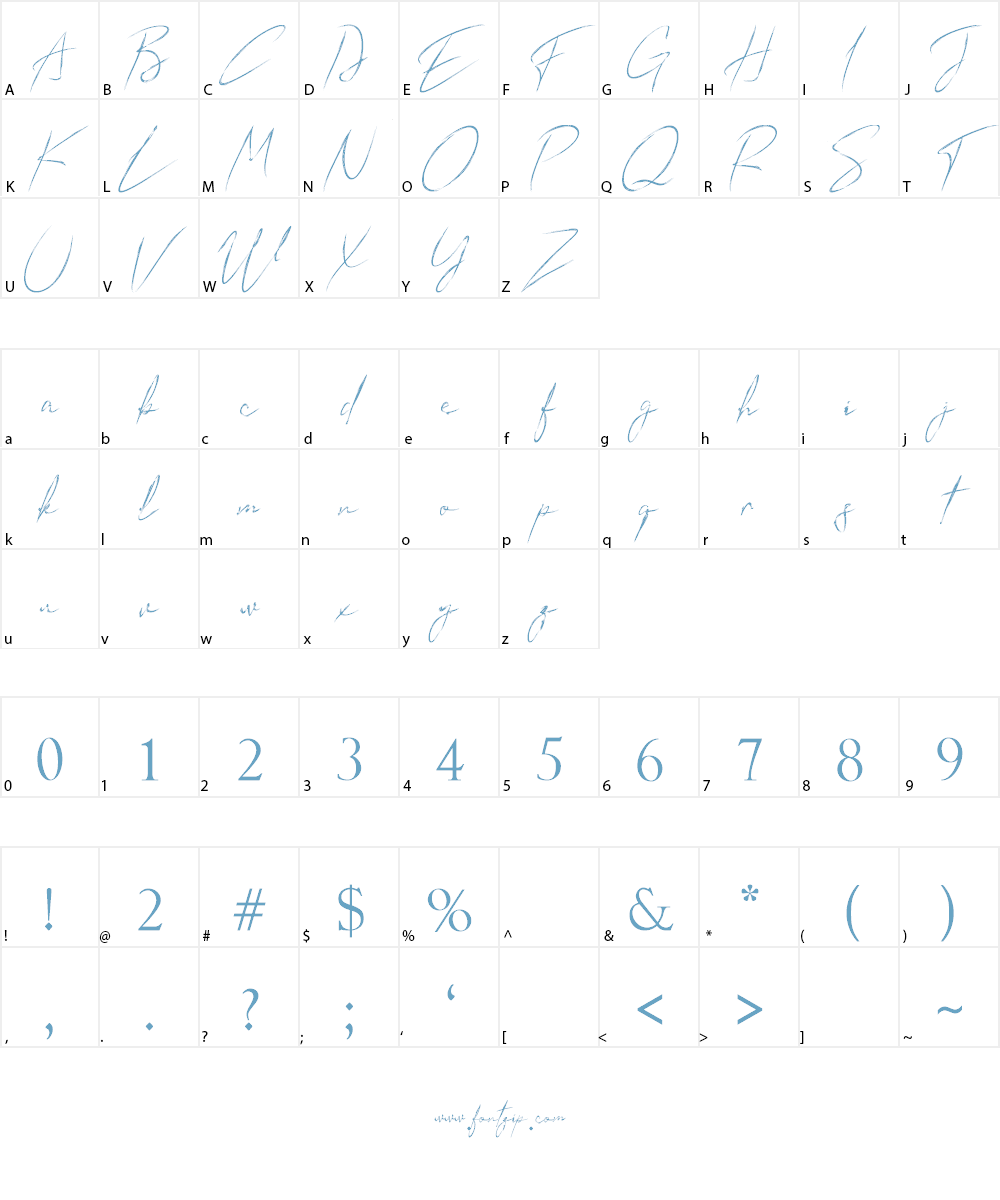 Sun Brush Font Character