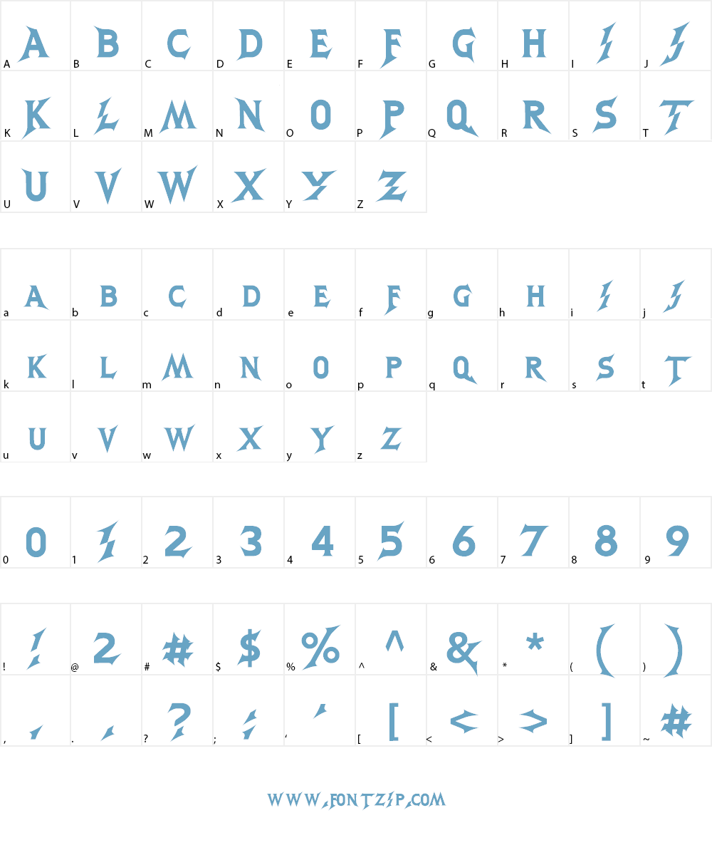 GodofThunder Font Character
