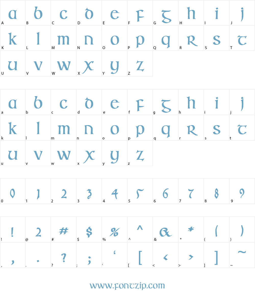 Irish Uncialfabeta Font Character