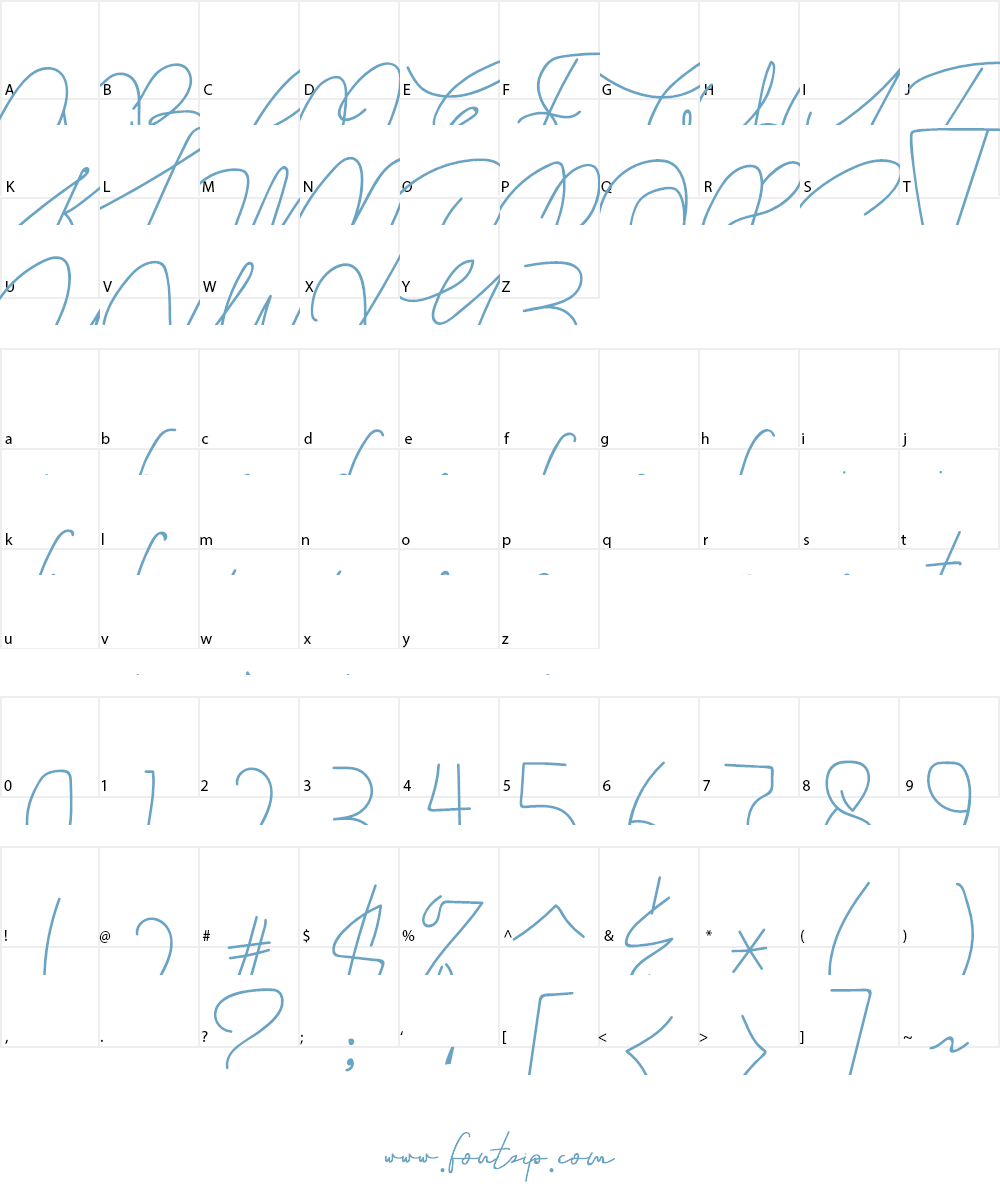 Siganature Font Character