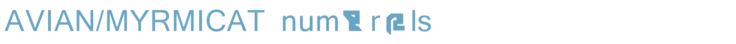 sample AVIAN/MYRMICAT numerals font