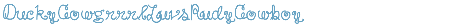 sample Ducky Cowgrrrl Luvs Rudy Cowboy font