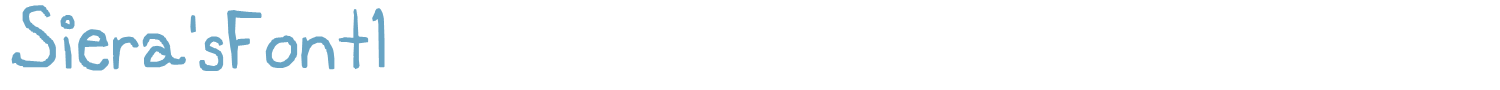 sample Siera'sFont1 font