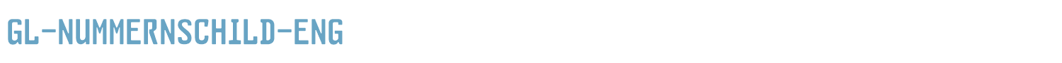 sample GL-Nummernschild font