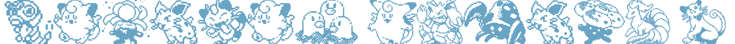 sample Pokemon pixels font