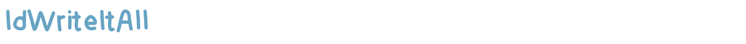 sample IdWriteItAll font