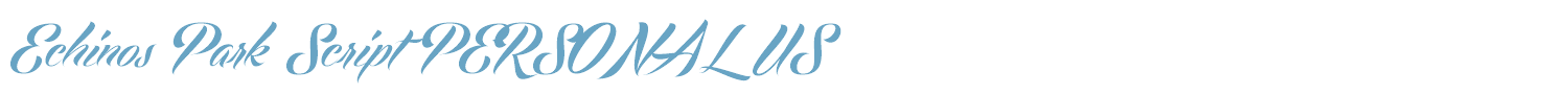 sample Echinos Park Script PERSONAL US font