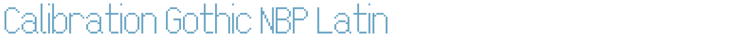 sample Calibration Gothic NBP Latin font
