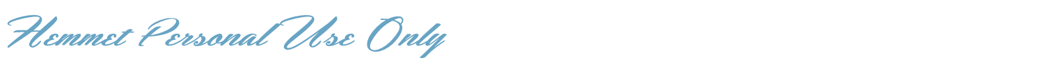 sample Hemmet Personal Use Only font