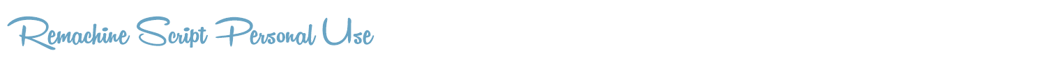 sample Remachine Script Personal Use font