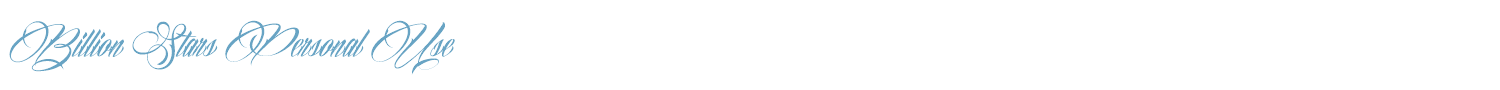 sample Billion Stars Personal Use font
