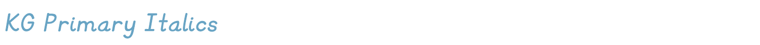 sample KG Primary Italics font