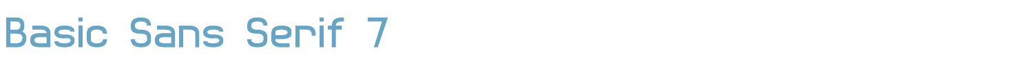 sample Basic Sans Serif 7 font