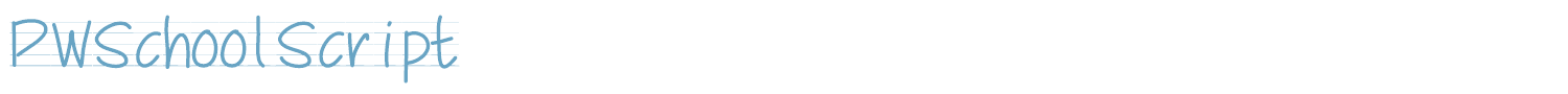 sample PWSchoolScript font