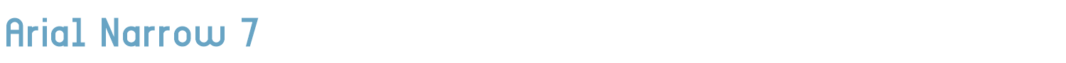 sample Arial Narrow 7 font