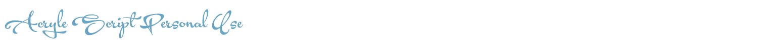 sample Acryle Script Personal Use font