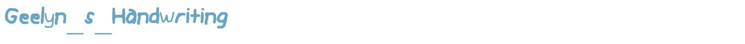sample Geelyn_s_Handwriting font