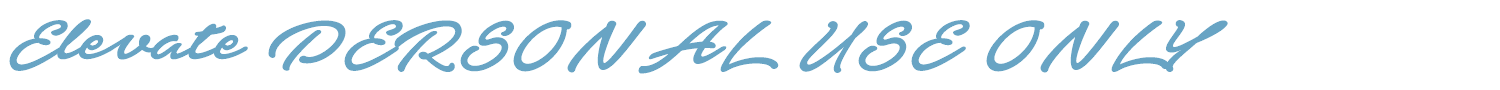 sample Elevate PERSONAL USE ONLY font