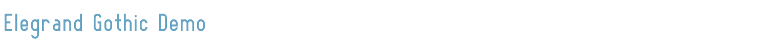 sample Elegrand Gothic Demo font