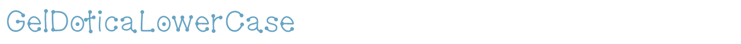 sample GelDoticalowercase font