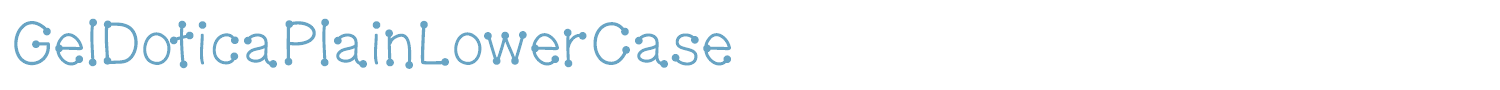 sample GelDoticaPlainLowerCase font
