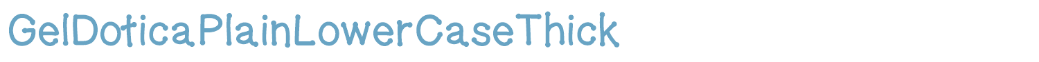 sample GelDoticaPlainLowerCaseThick font