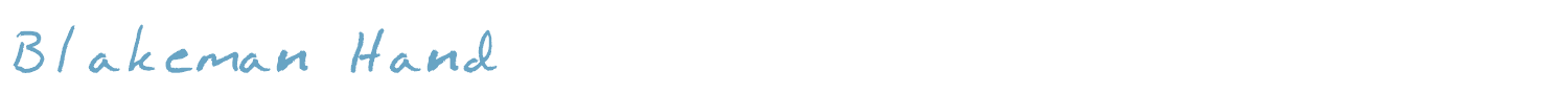 sample Blakeman Hand font
