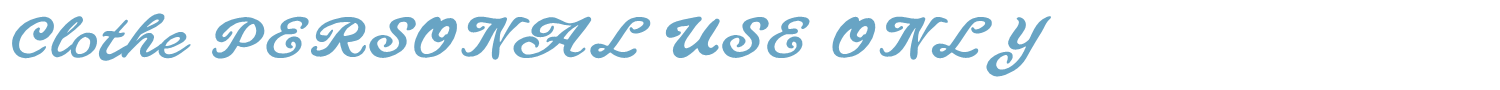 sample Clothe PERSONAL USE ONLY font