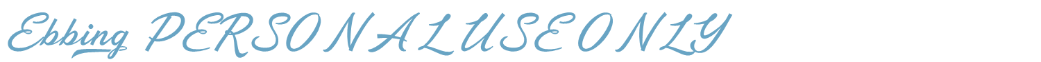 sample Ebbing PERSONAL USE ONLY font