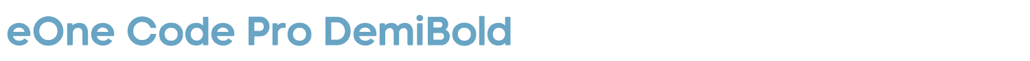 sample eOne Code Pro DemiBold font