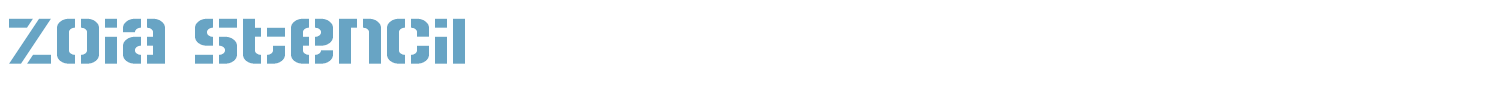 sample Zoia Stencil font